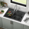 30” Drop-In Top Mount 16 Gauge Workstation Kitchen Sink Single Bowl with WorkFlow™ Ledge and Accessories